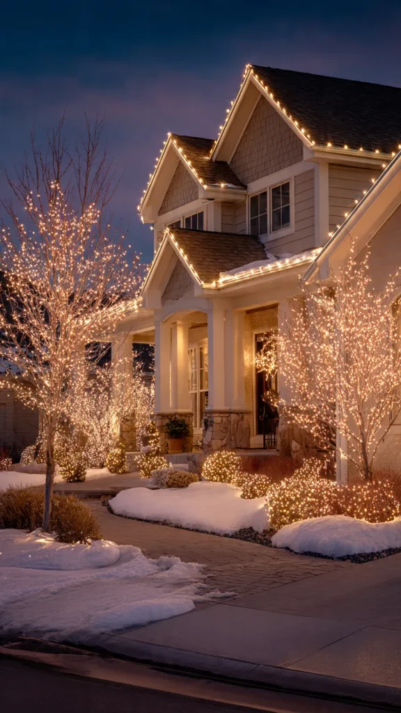 13 Christmas Outdoor Decor Ideas: Expert Guide to Transform Your Home Exterior 2 feature image 13 christmas outdoor decor ideas: Layered Warm-White Lighting