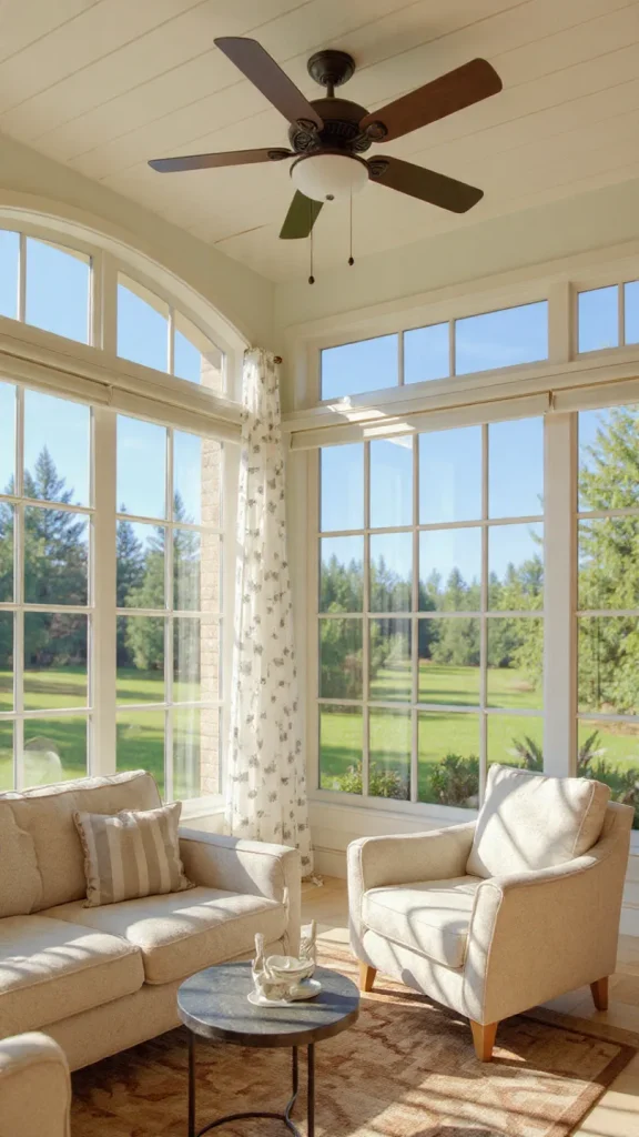 18 Sunroom Decorating Ideas: Transform Your Space into a Sunny Retreat 12 Ensure Proper Ventilation and Temperature Control