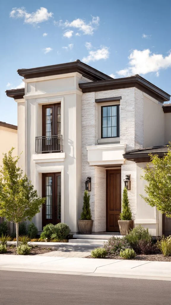 11 Exterior House Colors Ideas: Modern Combinations & Stylish Home Makeover Tips 12 11. Color Combination Mix (Three-Color Rule)