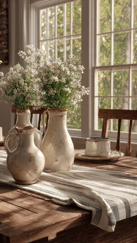 Dining Table Decor: 25+ Stylish Ideas to Transform Your Dining Space 12 Farmhouse-Style Dining Table Decor