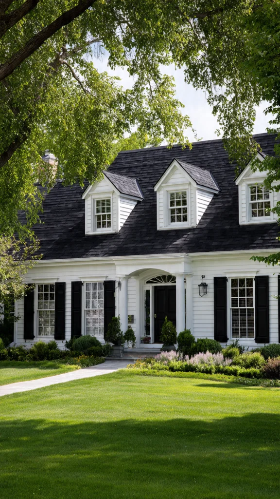 16 Cape Cod House Exterior: Timeless Designs, Colors & Curb Appeal Ideas 13 Black and White Cape Cod Exterior