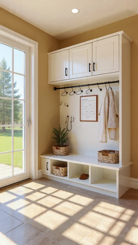 12 Mudroom Ideas Entryway: Stylish, Functional & Space-Saving Designs for Your Home 13 12 mudroom ideas entryway :Bright & Airy Mudroom with Natural Light