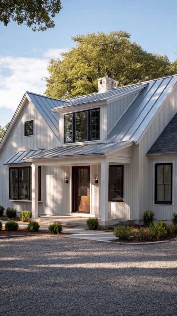 16 Cape Cod House Exterior: Timeless Designs, Colors & Curb Appeal Ideas 14 Cape Cod House Exterior with Metal Roofing