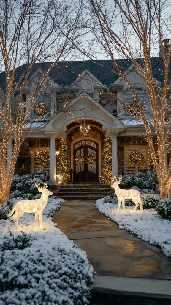13 Christmas Outdoor Decor Ideas: Expert Guide to Transform Your Home Exterior 15 13 christmas outdoor decor ideas: Build a Balanced Front-Yard Layout with “Visual Zones”