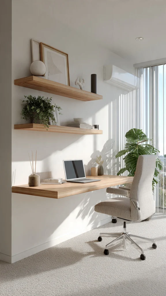 25+ Office Decor Ideas: Modern Office & Home Workspace Inspirations 18 Floating Desks and Wall-Mounted Workstations