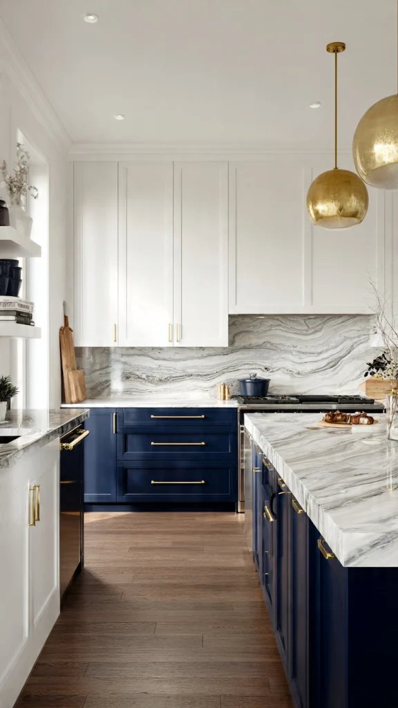 21+ Kitchen Cabinets Ideas: for Makeover, Colors, Organization & Color Combinations 3 2. Two-Tone Cabinet Color Combination