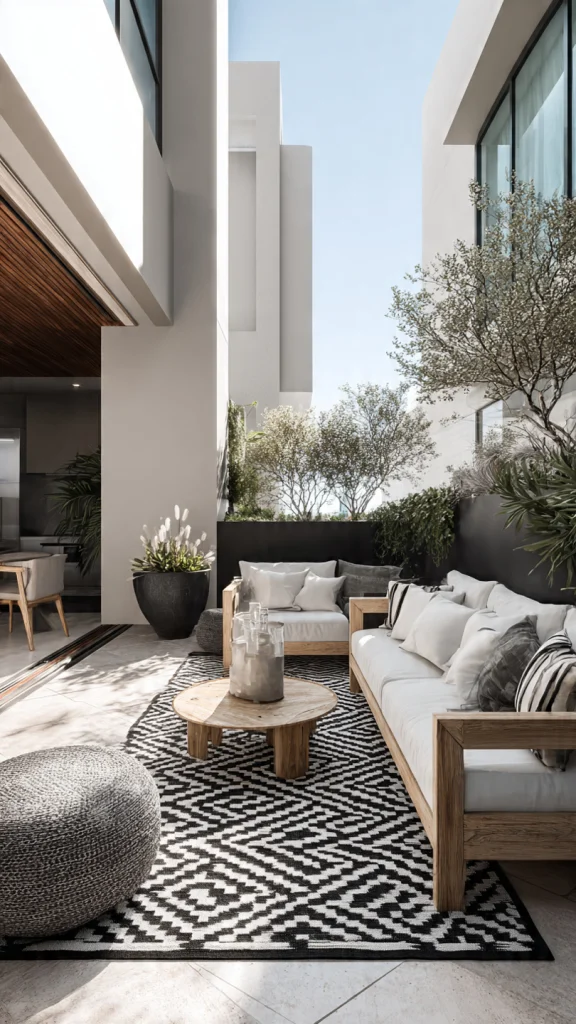 Outdoor Patio Ideas: Stunning Designs, Furniture & Backyard Inspiration 3 Corner Patio Ideas, 2. Modern Minimalist Patio Design