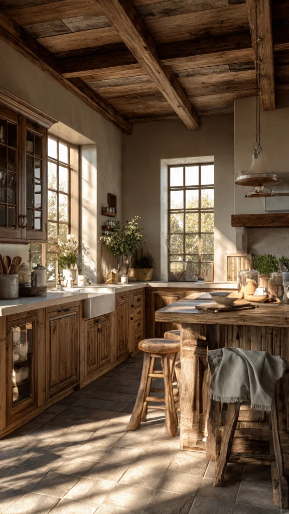 15 Farmhouse Kitchen Ideas: Stunning Designs, Colors & Makeover Tips 3 Wooden Cabinet Accents