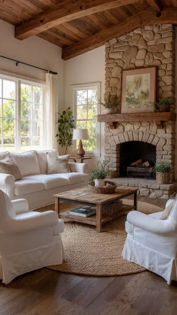 16 Farmhouse Living Room Ideas to Elevate Your Home (Expert Interior Designer Guide) 4 Reclaimed Wood Furniture