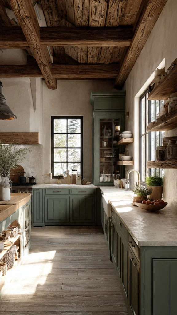 21+ Kitchen Cabinets Ideas: for Makeover, Colors, Organization & Color Combinations 4 3. Sage Green Cabinets for Natural Home Vibes
