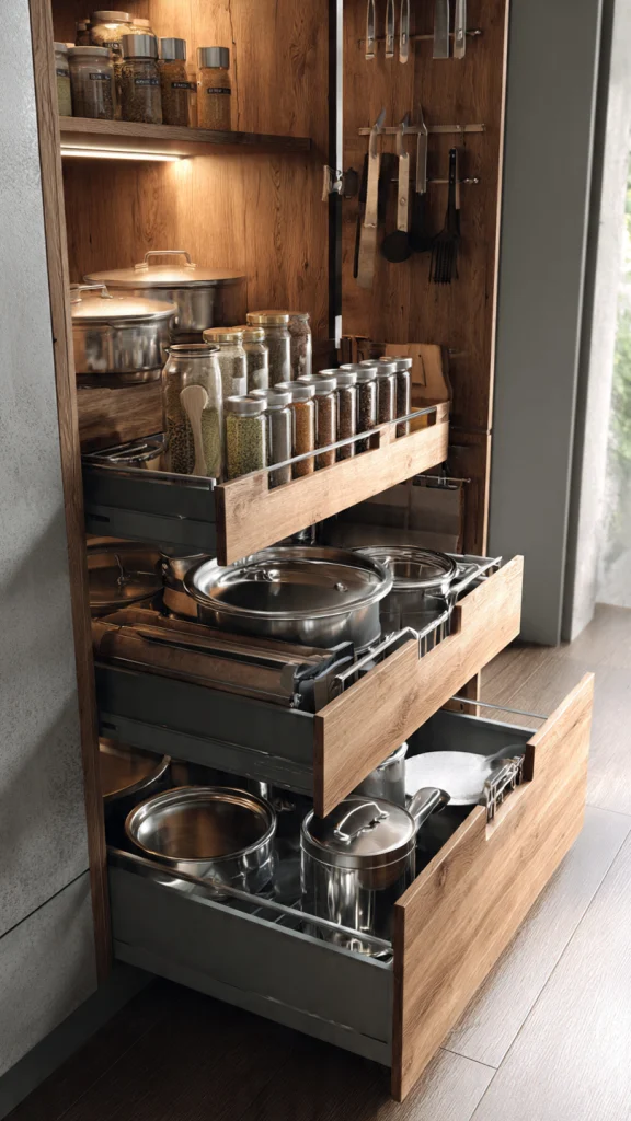 21+ Kitchen Cabinets Ideas: for Makeover, Colors, Organization & Color Combinations 5 4. Glass Front Cabinets for Elegant Display