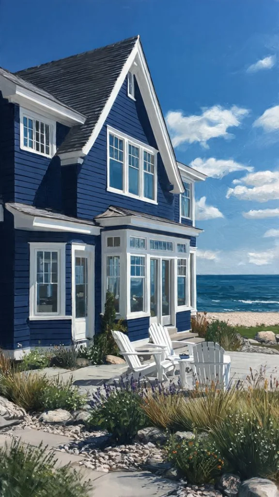16 Cape Cod House Exterior: Timeless Designs, Colors & Curb Appeal Ideas 5 Blue and White Seaside Cape Cod Style