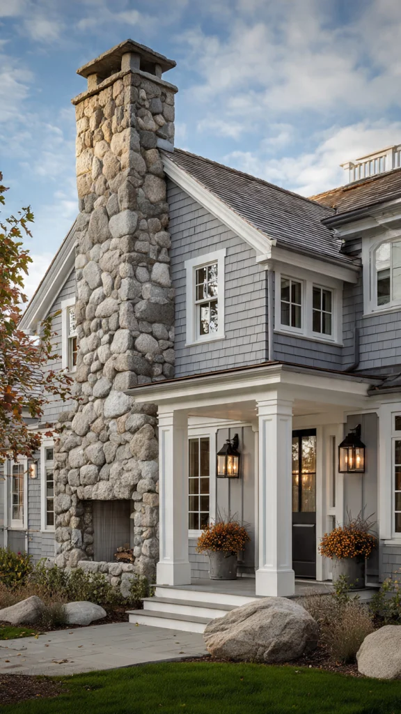 16 Cape Cod House Exterior: Timeless Designs, Colors & Curb Appeal Ideas 6 Cape Cod Exterior with Stone Accents