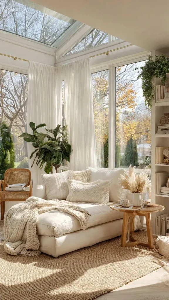 18 Sunroom Decorating Ideas: Transform Your Space into a Sunny Retreat 7 Choose Textiles That Add Warmth