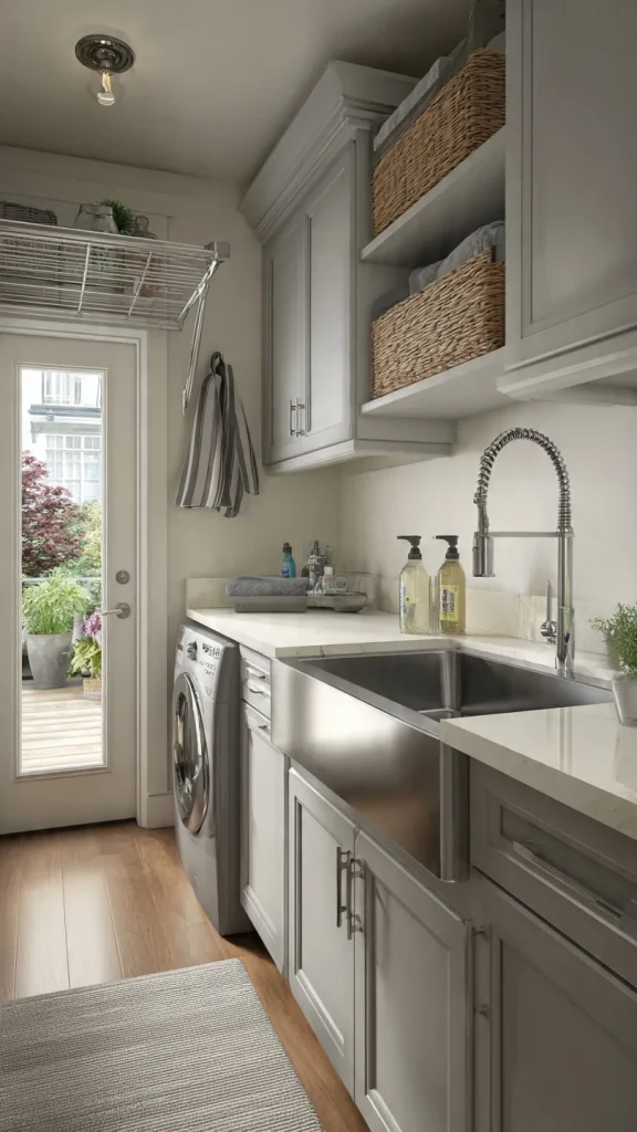 15 Laundry Room Ideas to Transform Your Space (Expert Interior Designer Guide) 7 Deep Utility Sink for Heavy-Duty Tasks