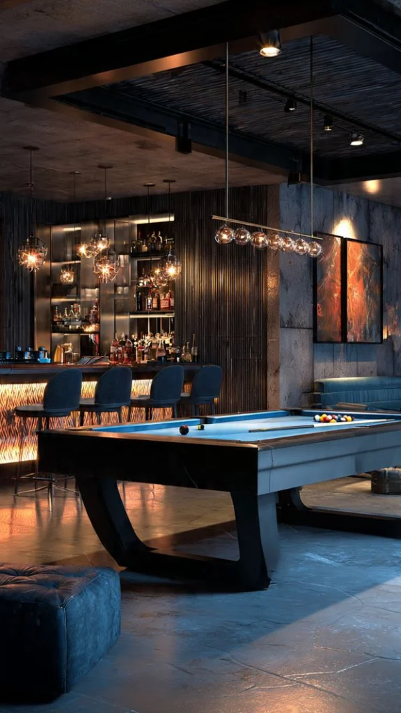 Top 10 Basement Ideas to Transform Your Space into Function, Style & Comfort 7 Game & Entertainment Basement Lounge
