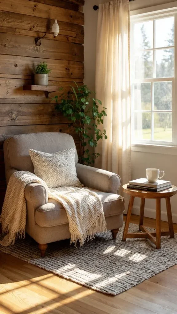 16 Farmhouse Living Room Ideas to Elevate Your Home (Expert Interior Designer Guide) 8 Rustic Open Shelving