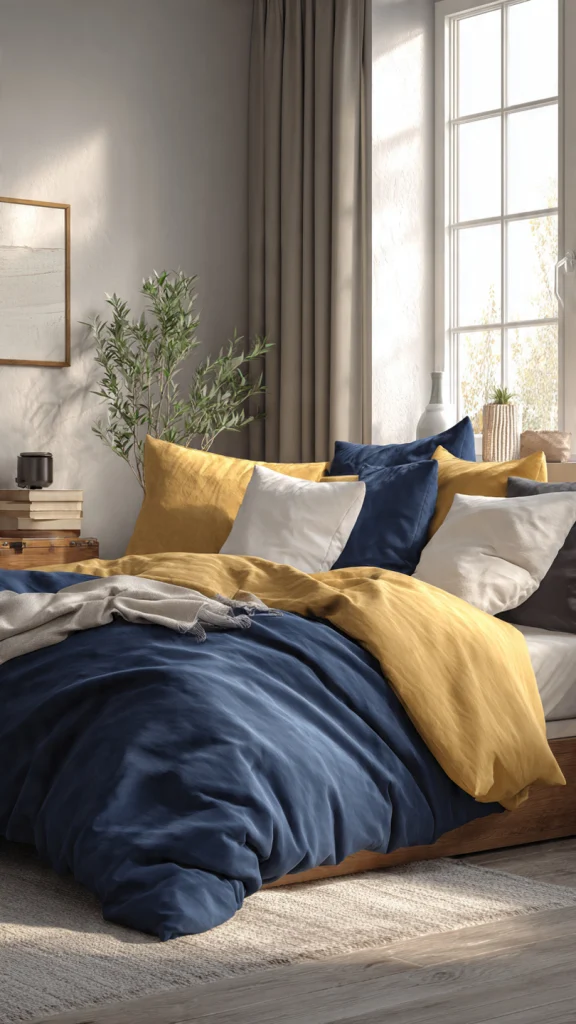 Top 15 Bedding Ideas: Transform Your Bedroom with Cozy & Stylish Designs 7 Color-Blocked Bedding