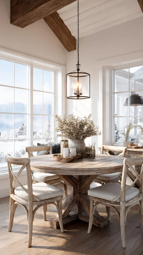 Top 10 Round Dining Table: Modern, Wooden & Stylish Dining Table Ideas 8 Farmhouse Style Round Dining Table