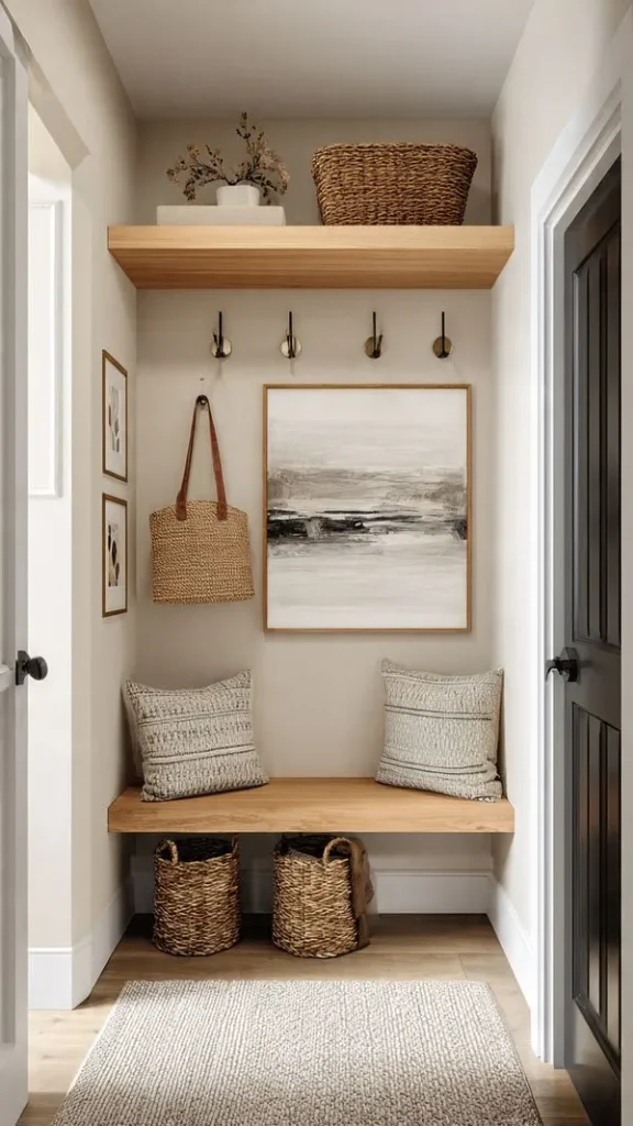 12 Mudroom Ideas Entryway: Stylish, Functional & Space-Saving Designs for Your Home 8 Space-Saving Wall Hooks & Floating Shelves