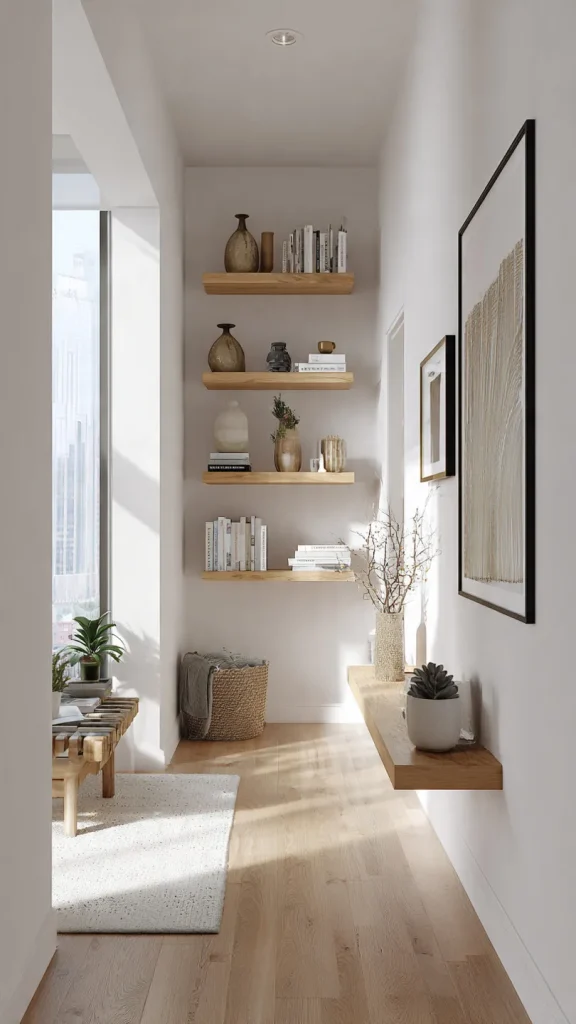 10 Hallway Decorating Ideas: You’ll Wish You Tried Earlier 9 Installed Open Shelving