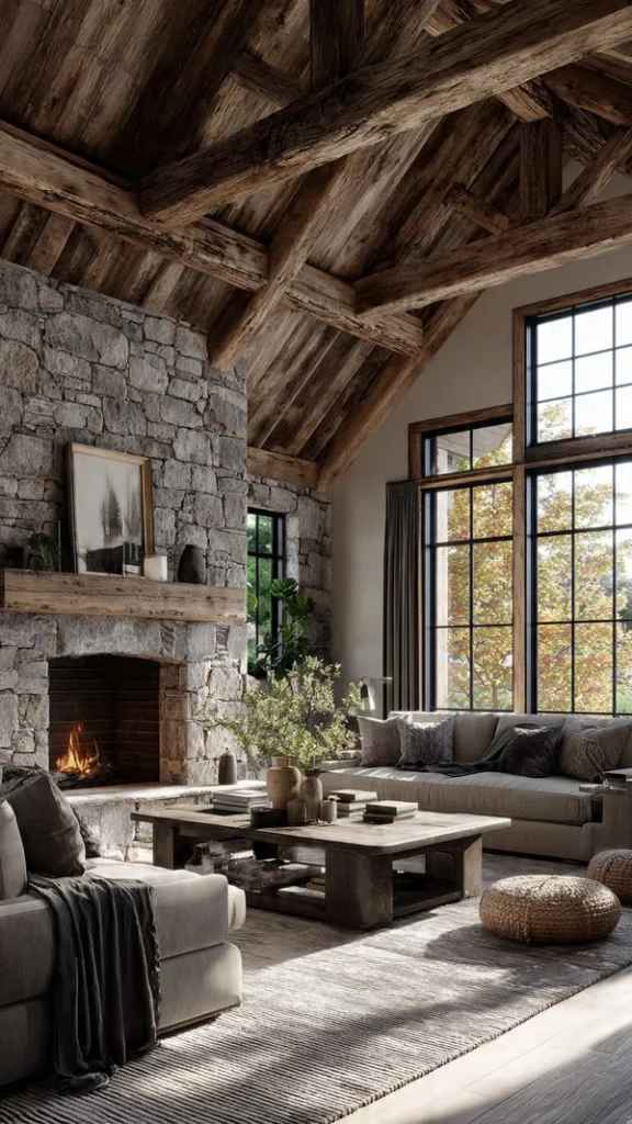 11 Ceiling Ideas to Transform Your Home Interior Elegantly 9 Wooden Beams Ceiling for Rustic Charm