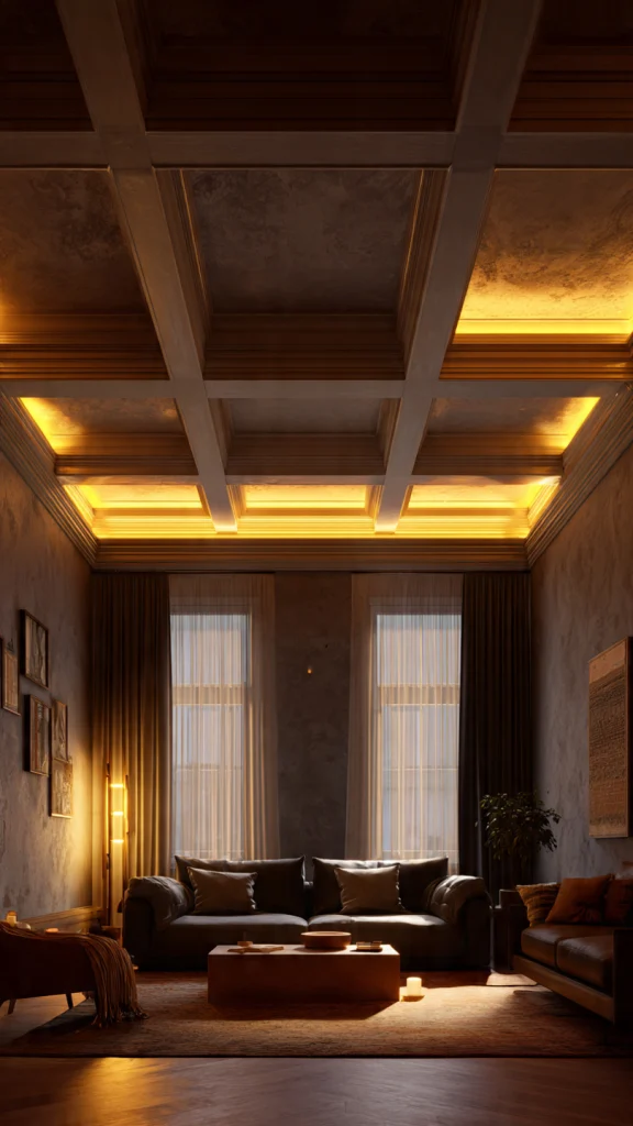 Top 10 Coffered Ceiling Ideas: Modern Designs for Living Room, Kitchen & Bedroom 9 Coffered Ceiling with Geometric Patterns