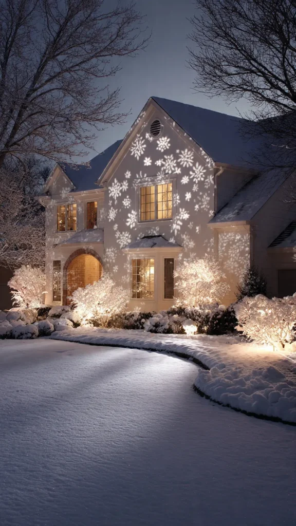 13 Christmas Outdoor Decor Ideas: Expert Guide to Transform Your Home Exterior 11 13 christmas outdoor decor ideas :Projection Lights as a Background—not the Main Act