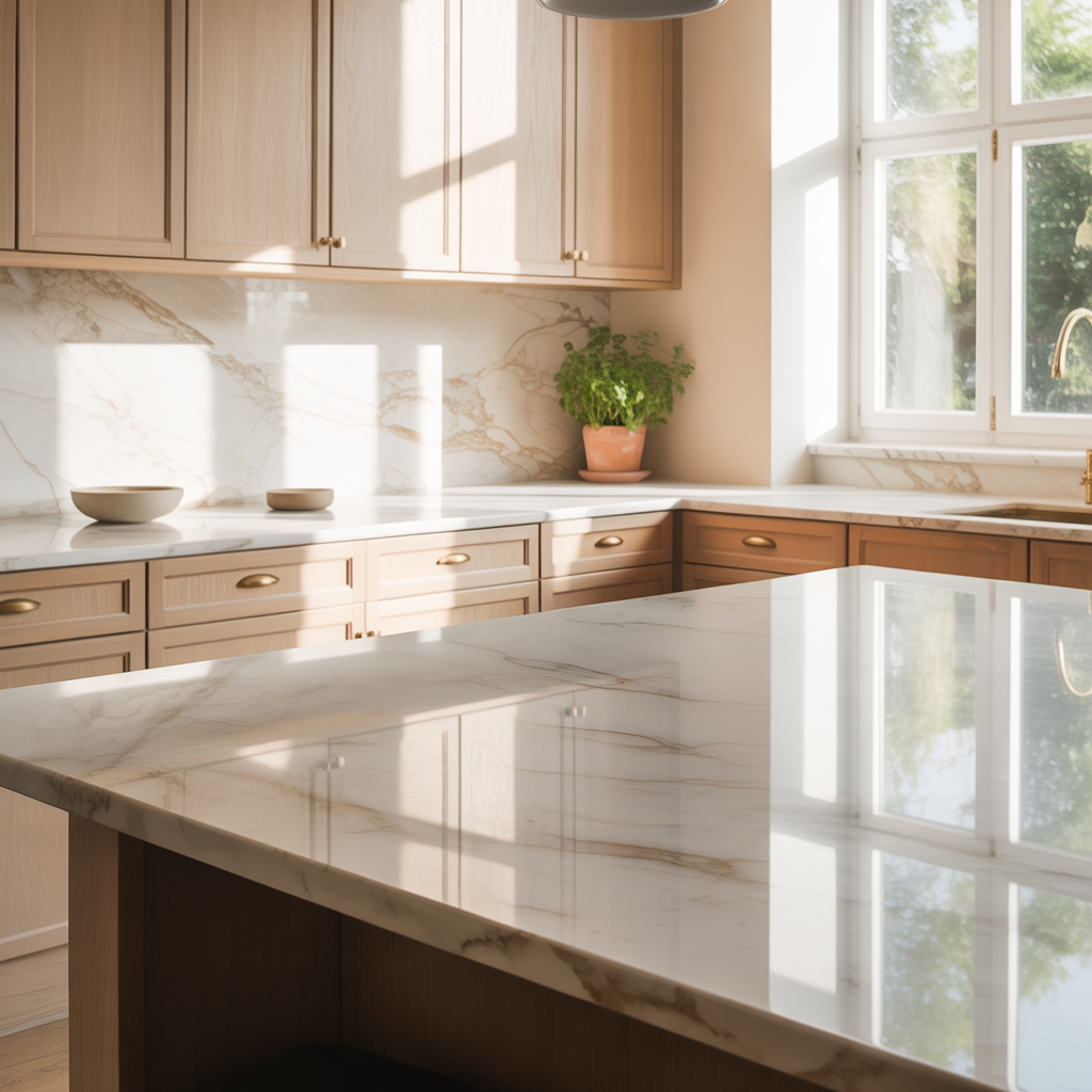 12 Warm Neutral Kitchen Ideas: To Create a Cozy, Timeless Space 10 Beige kitchen with marble countertop