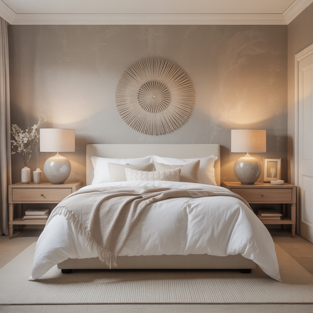 15 Guest Bedroom Ideas: Create a Comfortable and Stylish Space for Your Visitors 6 Guest bedroom decorated in calming neutral colors for a relaxing atmosphere