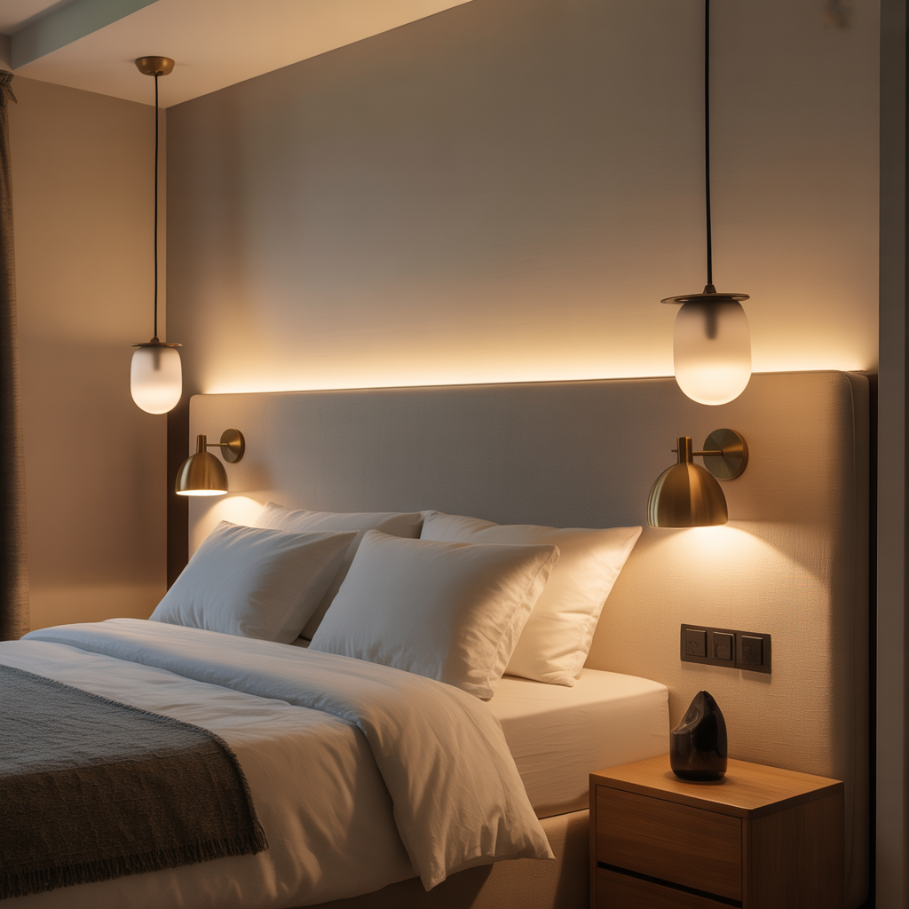 Bedroom Ideas for Small Rooms Cozy: Expert Tips to Create a Warm, Stylish Space 6 Layered lighting setup with bedside sconces and pendant lights in small room
