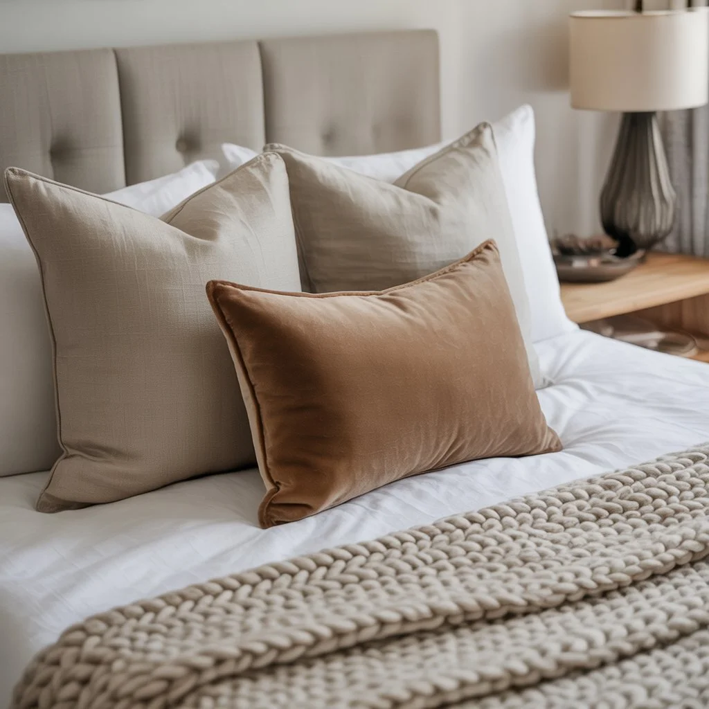 Bedroom Ideas for Small Rooms Cozy: Expert Tips to Create a Warm, Stylish Space 8 Textured bedding with knit throw, linen pillows, and velvet cushions