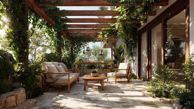11 Covered Patio Ideas to Transform Your Outdoor Space (Rich, Inspiring & Practical Guide) 2 Covered Patio Ideas, Wooden Pergola With Climbing