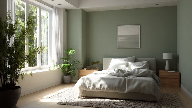 15 Sage Green Bedroom Ideas for a Calm, Elegant & Timeless Space 2 Minimalist Sage Green Bedroom with White Accents