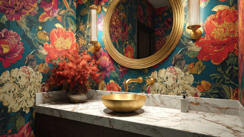 12 Powder Room Ideas: Stylish, Modern & Space-Maximizing Designs for Every Home 2 Bold Wallpaper Magic — Powder Room