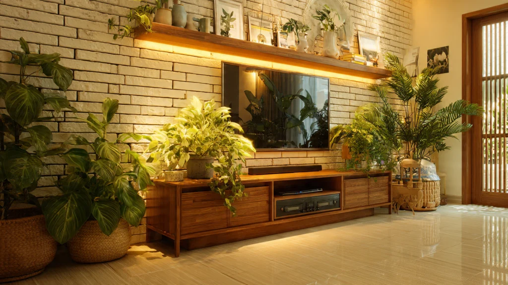 12 TV Wall Design Ideas for Stylish & Modern Living Rooms 11 TV Wall Design with Vertical Panels