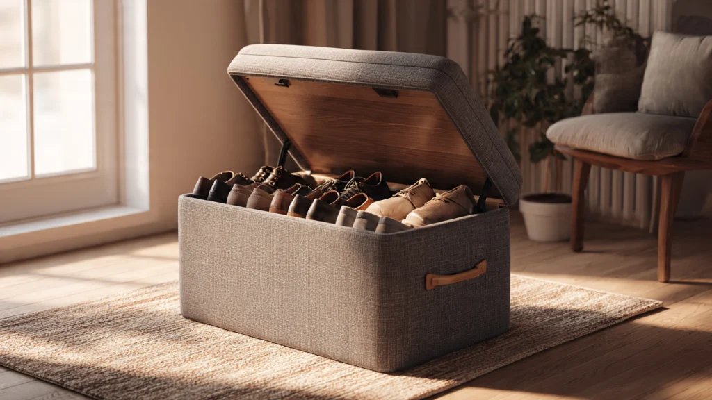 13 Shoe Storage Ideas That Save Space and Transform Your Home 11 Shoe Storage Ottoman for Multi-Purpose Use