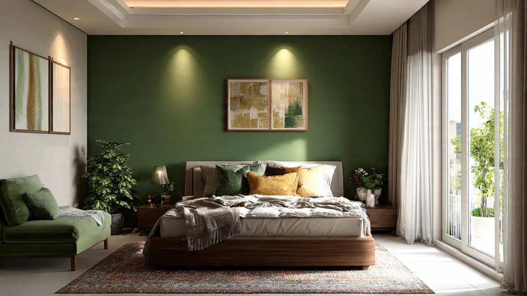 13 Green Bedroom Ideas for a Calm, Stylish & Refreshing Bedroom 12 Two-Tone Green Bedroom Walls