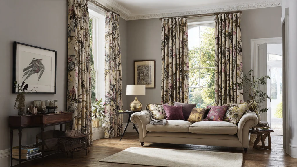 12 Curtains Living Room Ideas for a Stylish, Modern & Elegant Space 12 Printed Curtains for Artistic Living Rooms