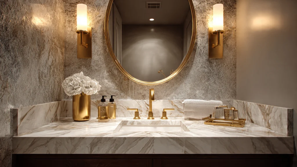 12 Powder Room Ideas: Stylish, Modern & Space-Maximizing Designs for Every Home 12 Metallic Fixtures for High-End Appeal