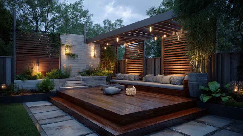 14 Backyard Deck Ideas for a Stunning Outdoor Makeover (Modern, Cozy & Budget-Friendly Options) 13 Deck with Privacy Screens
