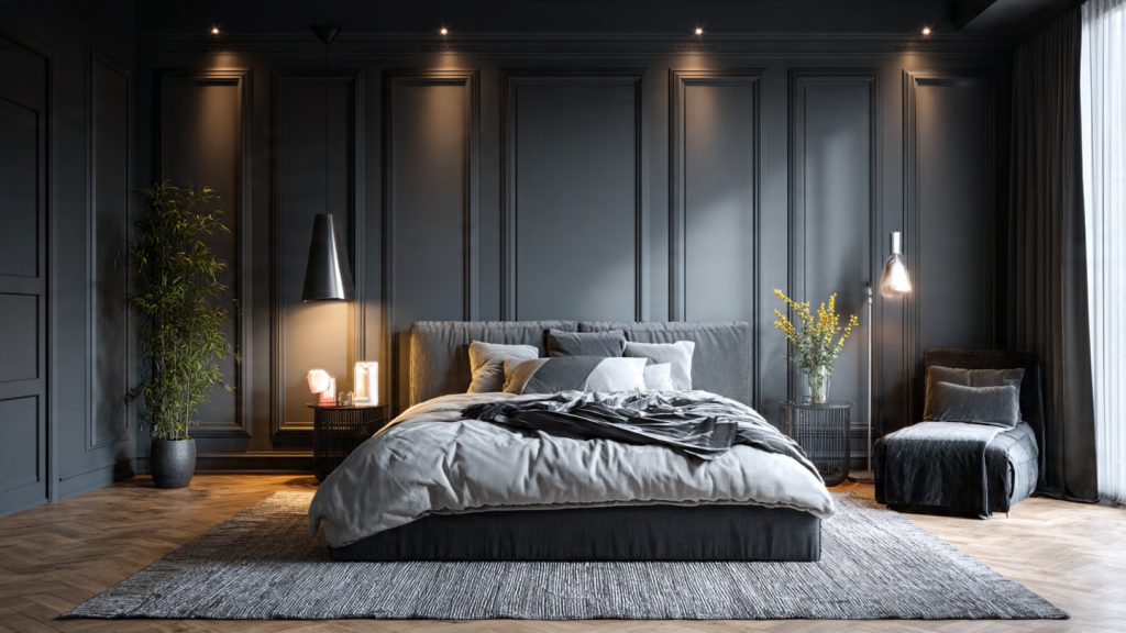 15 Bedroom Paint Colors That Instantly Upgrade Your Bedroom 13 12. Charcoal Grey – Moody & Stylish