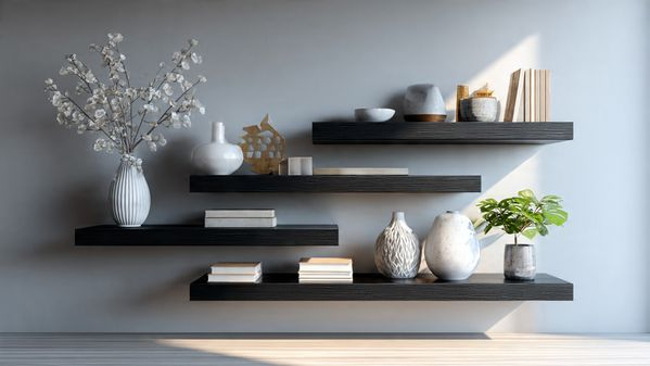 12 Floating Shelves: Stylish, Functional & Modern Shelf Ideas for Every Room 13 12. Decorative 12 Floating Shelves for Artistic Display