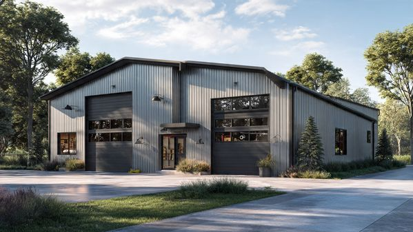 20 Barndominium Ideas for Modern, Affordable & Stylish Living 13 12. Garage + Living Space Barndominium