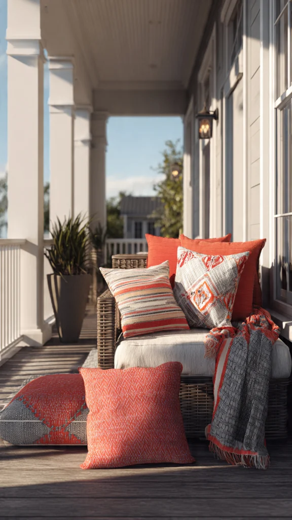 15 Front Porch Decor Ideas to Transform Your Home’s Entrance 14 Accent Pillows & Throws