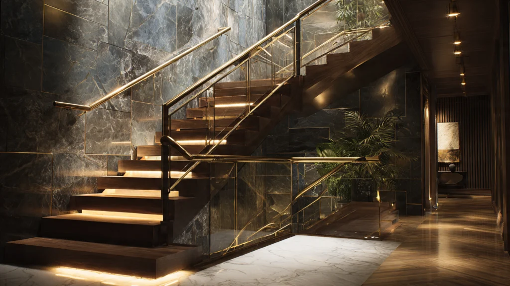 15 Stair Railing Ideas: Stylish, Modern & Creative Designs for Your Home 14 Mixed Material Stair Railing