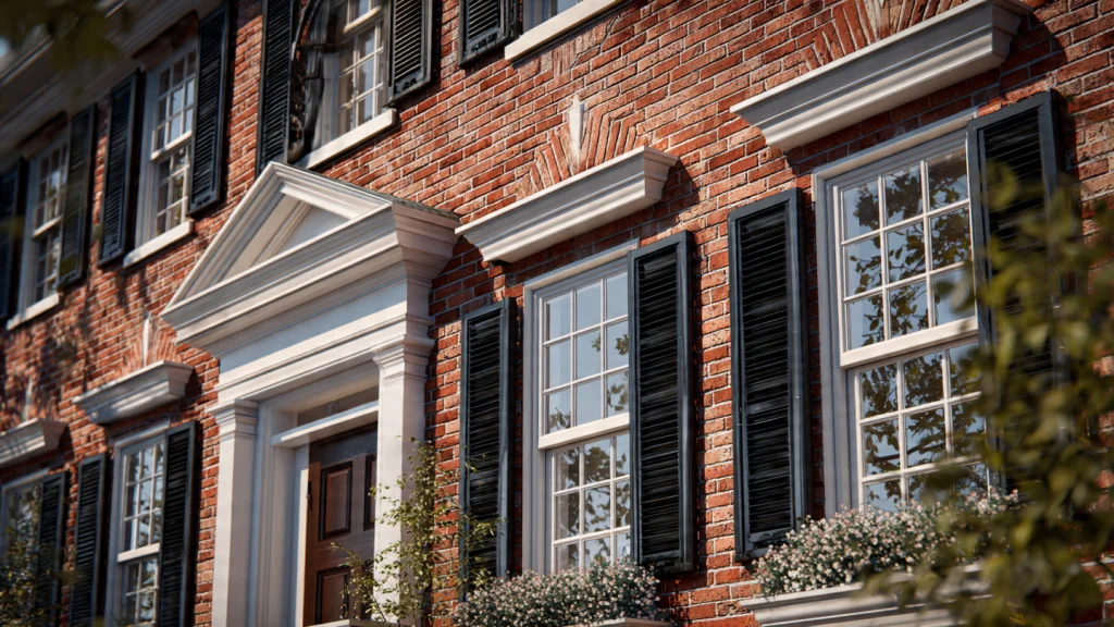 15 Colonial House Exterior Ideas That Define Timeless Elegance 14 Colonial House Exterior with Shutters and Window Grilles