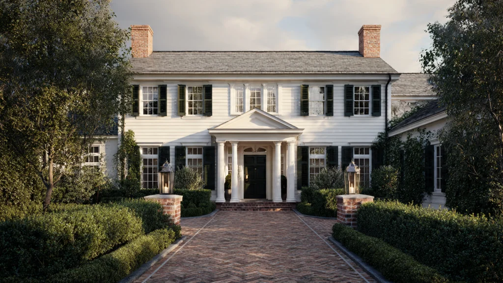 15 Colonial House Exterior Ideas That Define Timeless Elegance 15 Colonial House Exterior with Classic Landscaping