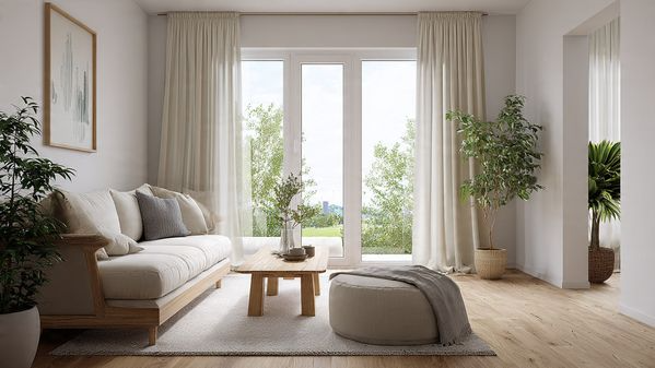 17 Modern Organic Living Room Ideas for a Calm, Natural & Stylish Space 17 Organic Curtains & Window Treatments