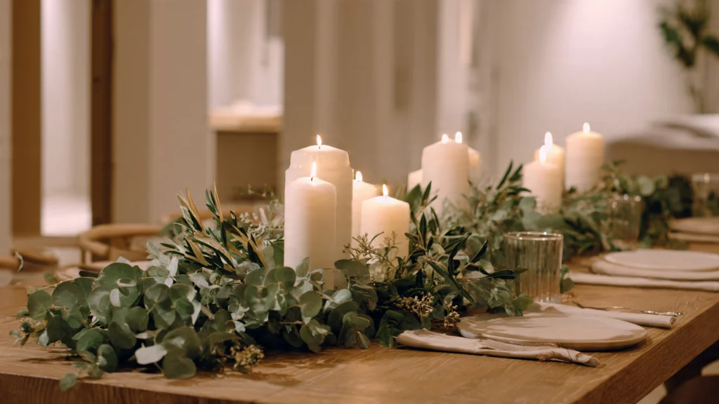 12 Fun Natural Table Settings: Creative, Stylish & Eco-Friendly Ideas for Every Occasion 3 Fresh Greenery Runner for an Organic Look